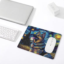 Load image into Gallery viewer, Magical Milky Way German Shepherd Leather Mouse Pad-Accessories-Dog Dad Gifts, Dog Mom Gifts, German Shepherd, Home Decor, Mouse Pad-ONE SIZE-White-5