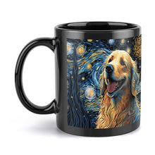 Load image into Gallery viewer, Magical Milky Way Golden Retriever Coffee Mug-Mug-Golden Retriever, Home Decor, Mugs-ONE SIZE-Black-2