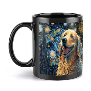Magical Milky Way Golden Retriever Coffee Mug-Mug-Golden Retriever, Home Decor, Mugs-ONE SIZE-Black-2