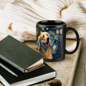 Magical Milky Way Golden Retriever Coffee Mug-Mug-Golden Retriever, Home Decor, Mugs-ONE SIZE-Black-4