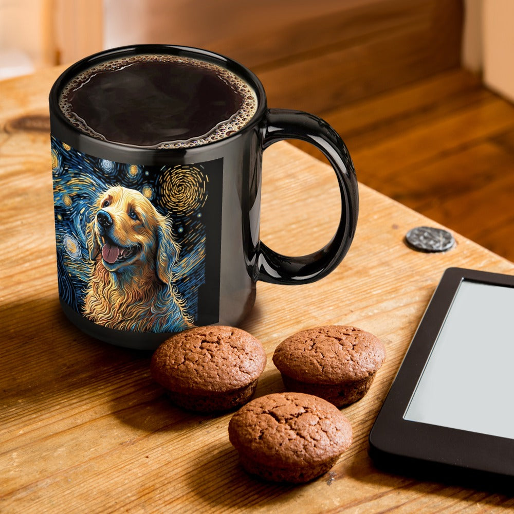 Magical Milky Way Golden Retriever Coffee Mug-Mug-Accessories, Dog Dad Gifts, Dog Mom Gifts, Golden Retriever, Home Decor, Mugs-ONE SIZE-Black-1