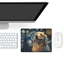 Load image into Gallery viewer, Magical Milky Way Golden Retriever Leather Mouse Pad-Accessories-Dog Dad Gifts, Dog Mom Gifts, Golden Retriever, Home Decor, Mouse Pad-ONE SIZE-White-3
