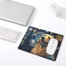 Load image into Gallery viewer, Magical Milky Way Golden Retriever Leather Mouse Pad-Accessories-Dog Dad Gifts, Dog Mom Gifts, Golden Retriever, Home Decor, Mouse Pad-ONE SIZE-White-4
