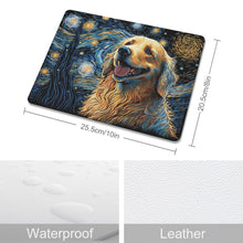 Load image into Gallery viewer, Magical Milky Way Golden Retriever Leather Mouse Pad-Accessories-Dog Dad Gifts, Dog Mom Gifts, Golden Retriever, Home Decor, Mouse Pad-ONE SIZE-White-1
