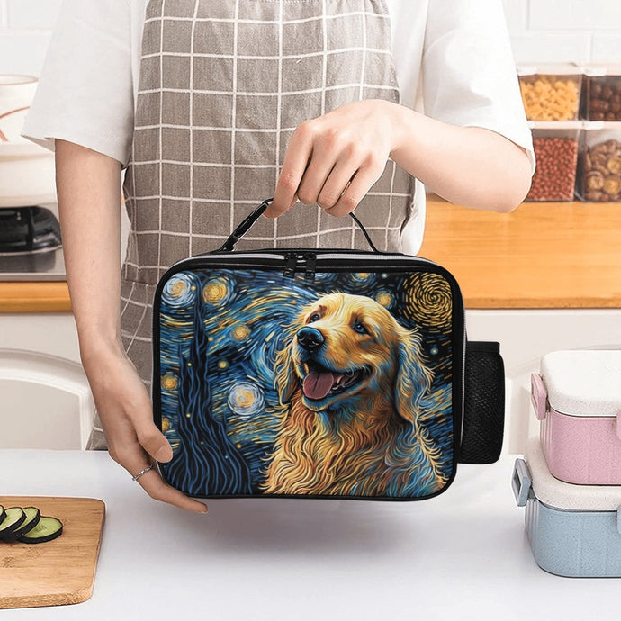 Magical Milky Way Golden Retriever Lunch Bag-Accessories-Bags, Dog Dad Gifts, Dog Mom Gifts, Golden Retriever, Lunch Bags-Black-ONE SIZE-3