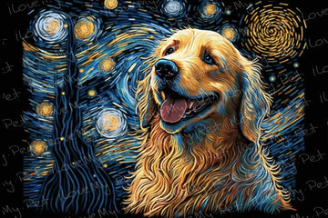 Magical Milky Way Golden Retriever Wall Art Poster 360x