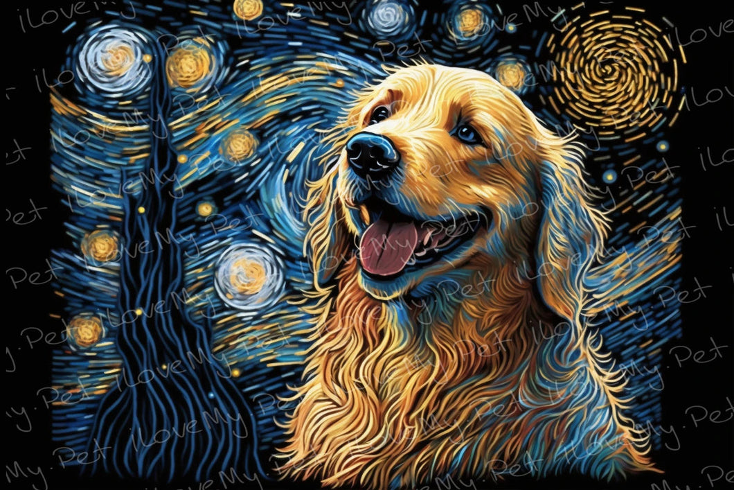 Magical Milky Way Golden Retriever Wall Art Poster-Art-Dog Art, Golden Retriever, Home Decor, Poster-1