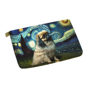 Magical Milky Way Pekingese Carry-All Pouch-Accessories-Accessories, Bags, Dog Dad Gifts, Dog Mom Gifts, Pekingese-White-ONESIZE-3