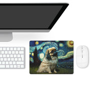 Magical Milky Way Pekingese Leather Mouse Pad-Accessories-Dog Dad Gifts, Dog Mom Gifts, Home Decor, Mouse Pad, Pekingese-ONE SIZE-White-2