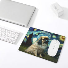 Load image into Gallery viewer, Magical Milky Way Pekingese Leather Mouse Pad-Accessories-Dog Dad Gifts, Dog Mom Gifts, Home Decor, Mouse Pad, Pekingese-ONE SIZE-White-5