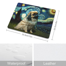 Load image into Gallery viewer, Magical Milky Way Pekingese Leather Mouse Pad-Accessories-Dog Dad Gifts, Dog Mom Gifts, Home Decor, Mouse Pad, Pekingese-ONE SIZE-White-1