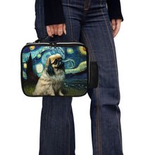 Load image into Gallery viewer, Magical Milky Way Pekingese Lunch Bag-Accessories-Bags, Dog Dad Gifts, Dog Mom Gifts, Lunch Bags, Pekingese-Black-ONE SIZE-4