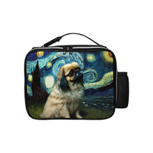 Load image into Gallery viewer, Magical Milky Way Pekingese Lunch Bag-Accessories-Bags, Dog Dad Gifts, Dog Mom Gifts, Lunch Bags, Pekingese-Black-ONE SIZE-1