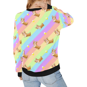 Magical Rainbow Corgis Love Women's Sweatshirt-Apparel-Apparel, Corgi, Sweatshirt-2