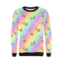 Load image into Gallery viewer, Magical Rainbow Corgis Love Women&#39;s Sweatshirt-Apparel-Apparel, Corgi, Sweatshirt-3