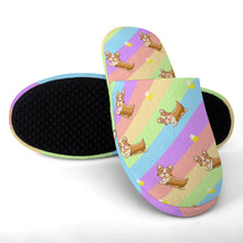 Load image into Gallery viewer, Magical Rainbow Corgis Women&#39;s Cotton Mop Slippers-Footwear-Accessories, Corgi, Dog Mom Gifts, Slippers-3