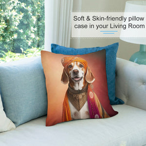 Magnificent Maharaja Beagle Plush Pillow Case-Cushion Cover-Beagle, Dog Dad Gifts, Dog Mom Gifts, Home Decor, Pillows-3