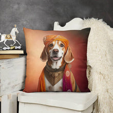 Load image into Gallery viewer, Magnificent Maharaja Beagle Plush Pillow Case-Cushion Cover-Beagle, Dog Dad Gifts, Dog Mom Gifts, Home Decor, Pillows-6