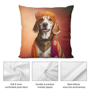 Magnificent Maharaja Beagle Plush Pillow Case-Cushion Cover-Beagle, Dog Dad Gifts, Dog Mom Gifts, Home Decor, Pillows-8