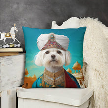 Load image into Gallery viewer, Magnificent Maharaja Maltese Plush Pillow Case-Cushion Cover-Dog Dad Gifts, Dog Mom Gifts, Home Decor, Maltese, Pillows-3