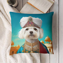 Load image into Gallery viewer, Magnificent Maharaja Maltese Plush Pillow Case-Cushion Cover-Dog Dad Gifts, Dog Mom Gifts, Home Decor, Maltese, Pillows-4