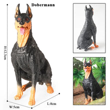 Load image into Gallery viewer, Majestic Black &amp; Tan Dobermann Figurine – Sitting Guard Pose-1piece 13-2