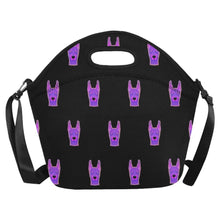 Load image into Gallery viewer, Majestic Doberman Neon Portrait Neoprene Lunch Bag-Accessories-Accessories,Bags,Doberman,Lunch Bags-Midnight Black-2