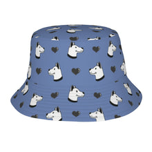 Load image into Gallery viewer, Majestic Dogo Argentino with Hearts Bucket Hat-Hats &amp; Caps-Slate Blue-One Size-3