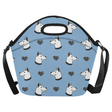 Load image into Gallery viewer, Majestic Dogo Argentino with Hearts Neoprene Lunch Bag-Accessories-Accessories,Bags,Dogo Argentino,Lunch Bags-Sky Blue-3