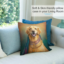 Load image into Gallery viewer, Majestic Monarch Golden Retriever Plush Pillow Case-Cushion Cover-Dog Dad Gifts, Dog Mom Gifts, Golden Retriever, Home Decor, Pillows-7
