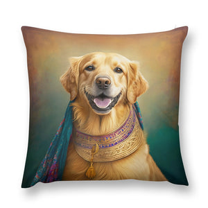 Majestic Monarch Golden Retriever Plush Pillow Case-Cushion Cover-Dog Dad Gifts, Dog Mom Gifts, Golden Retriever, Home Decor, Pillows-12 "×12 "-1