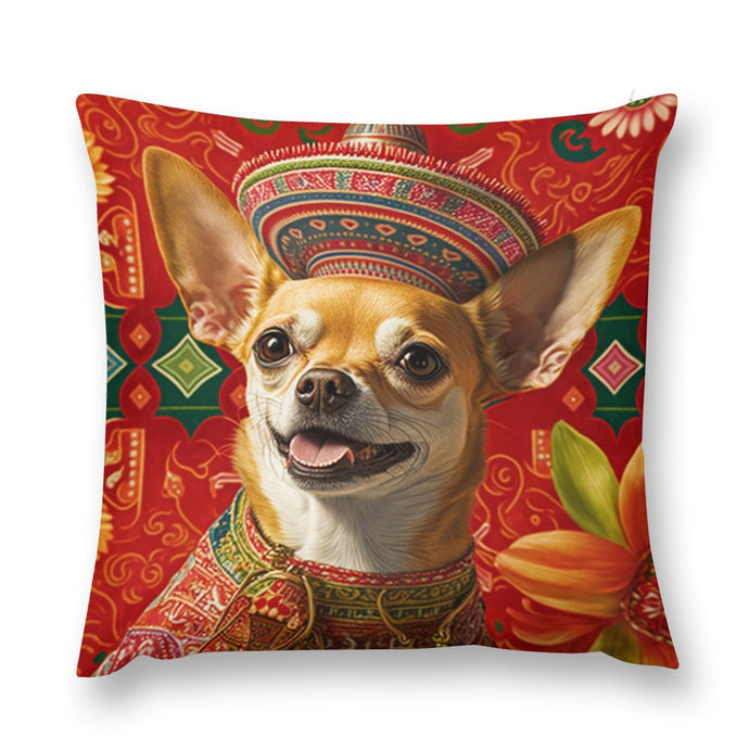 Majestic Portrait Red Chihuahua Plush Pillow Case-Chihuahua, Dog Dad Gifts, Dog Mom Gifts, Home Decor, Pillows-4