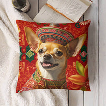 Load image into Gallery viewer, Majestic Portrait Red Chihuahua Plush Pillow Case-Chihuahua, Dog Dad Gifts, Dog Mom Gifts, Home Decor, Pillows-8