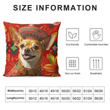 Load image into Gallery viewer, Majestic Portrait Red Chihuahua Plush Pillow Case-Chihuahua, Dog Dad Gifts, Dog Mom Gifts, Home Decor, Pillows-12 &quot;×12 &quot;-White-1