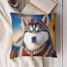 Load image into Gallery viewer, Majestic Regalia Siberian Husky Plush Pillow Case-Cushion Cover-Dog Dad Gifts, Dog Mom Gifts, Home Decor, Pillows, Siberian Husky-4
