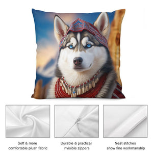 Majestic Regalia Siberian Husky Plush Pillow Case-Cushion Cover-Dog Dad Gifts, Dog Mom Gifts, Home Decor, Pillows, Siberian Husky-5