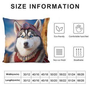 Majestic Regalia Siberian Husky Plush Pillow Case-Cushion Cover-Dog Dad Gifts, Dog Mom Gifts, Home Decor, Pillows, Siberian Husky-6