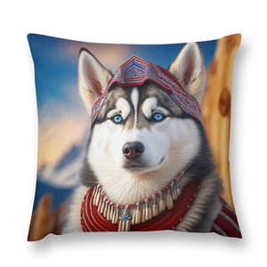 Majestic Regalia Siberian Husky Plush Pillow Case-Cushion Cover-Dog Dad Gifts, Dog Mom Gifts, Home Decor, Pillows, Siberian Husky-12 "×12 "-1