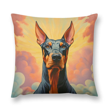 Majestic Sentinel Doberman Plush Pillow Case-Cushion Cover-Doberman, Dog Dad Gifts, Dog Mom Gifts, Home Decor, Pillows-12 "×12 "-1