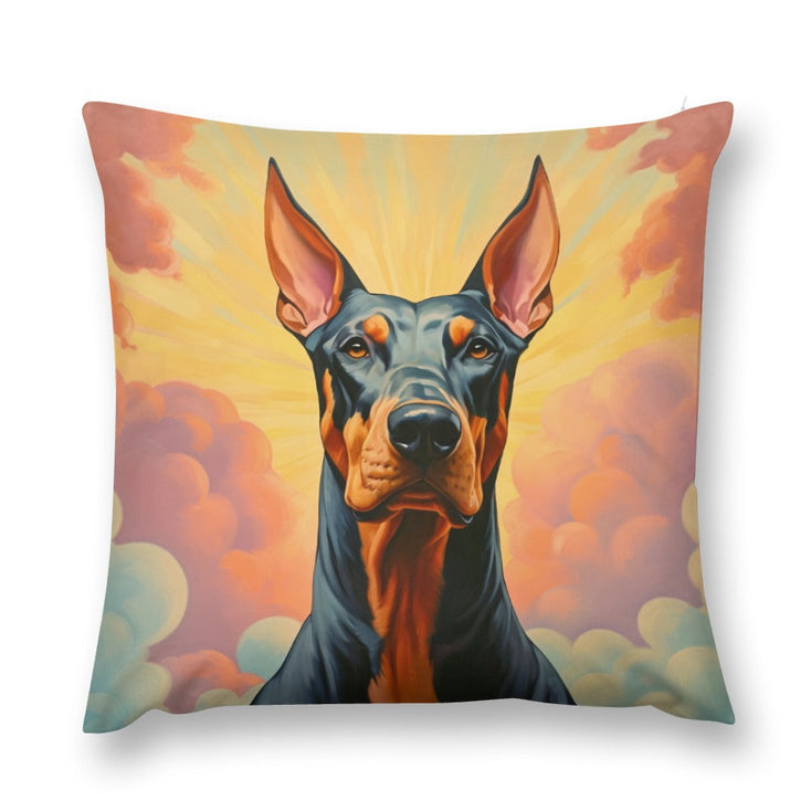 Majestic Sentinel Doberman Plush Pillow Case-Cushion Cover-Doberman, Dog Dad Gifts, Dog Mom Gifts, Home Decor, Pillows-12 "×12 "-1