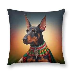 Majestic Sentinel Doberman Plush Pillow Case-Cushion Cover-Doberman, Dog Dad Gifts, Dog Mom Gifts, Home Decor, Pillows-12 "×12 "-1