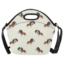 Load image into Gallery viewer, Majestic Winking Saint Bernard Love Neoprene Lunch Bag-Accessories-Accessories,Bags,Lunch Bags,Saint Bernard-Ivory Cream-4