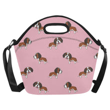 Load image into Gallery viewer, Majestic Winking Saint Bernard Love Neoprene Lunch Bag-Accessories-Accessories,Bags,Lunch Bags,Saint Bernard-Light Pink-3