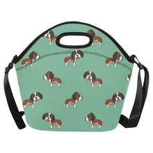 Load image into Gallery viewer, Majestic Winking Saint Bernard Love Neoprene Lunch Bag-Accessories-Accessories,Bags,Lunch Bags,Saint Bernard-Mint Green-2