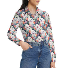Load image into Gallery viewer, Maltese in Bloom Women&#39;s Shirt - 2 Designs-Apparel-Apparel, Maltese, Shirt-10