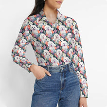 Load image into Gallery viewer, Maltese in Bloom Women&#39;s Shirt - 2 Designs-Apparel-Apparel, Maltese, Shirt-2