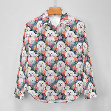 Load image into Gallery viewer, Maltese in Bloom Women&#39;s Shirt - 2 Designs-Apparel-Apparel, Maltese, Shirt-4