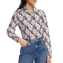Load image into Gallery viewer, Maltese in Bloom Women&#39;s Shirt - 2 Designs-Apparel-Apparel, Maltese, Shirt-9