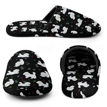 Load image into Gallery viewer, Maltese Slippers for Women - Playful Maltese in a Garden Stroll - Flannel-Accessories,Dog Mom Gifts,Maltese,Slippers-23