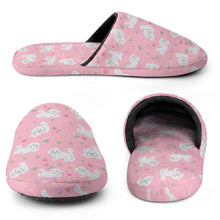 Load image into Gallery viewer, Maltese Slippers for Women - Playful Maltese in a Garden Stroll - Flannel-Accessories,Dog Mom Gifts,Maltese,Slippers-8
